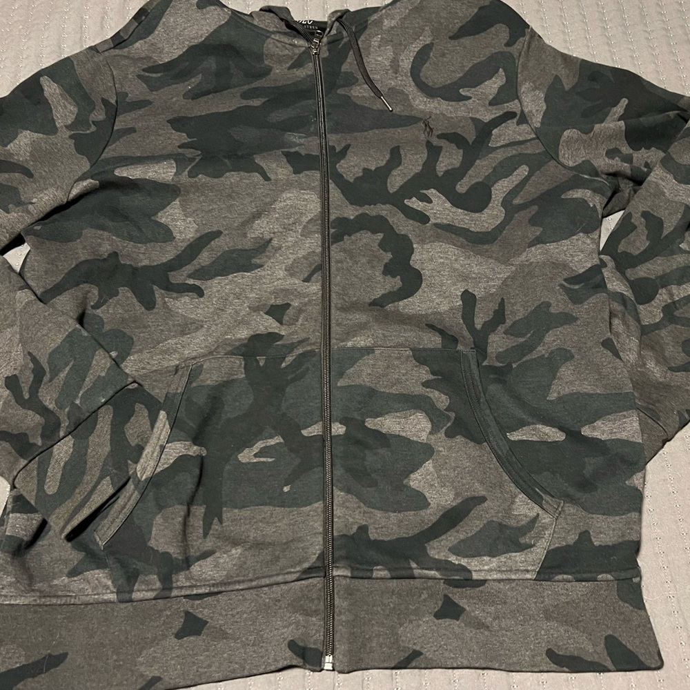 Men polo Ralph Lauren camo zip up hoodie xxl
